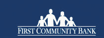 First Community Bank logo with family silhouette