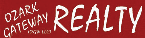 Ozark Gateway Realty logo on red background.