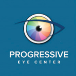 Progressive Eye Center logo with colorful eye design.