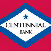 centennal bank Centennial Bank logo, red and blue design.