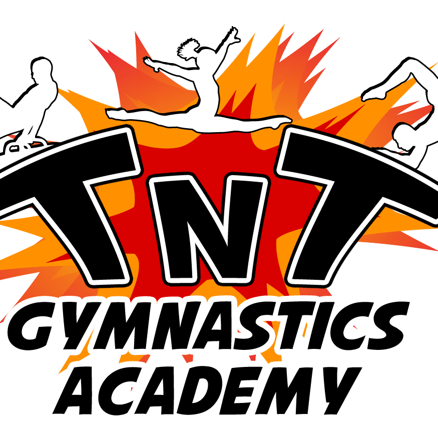 tnt TNT Gymnastics Academy logo with dynamic figures