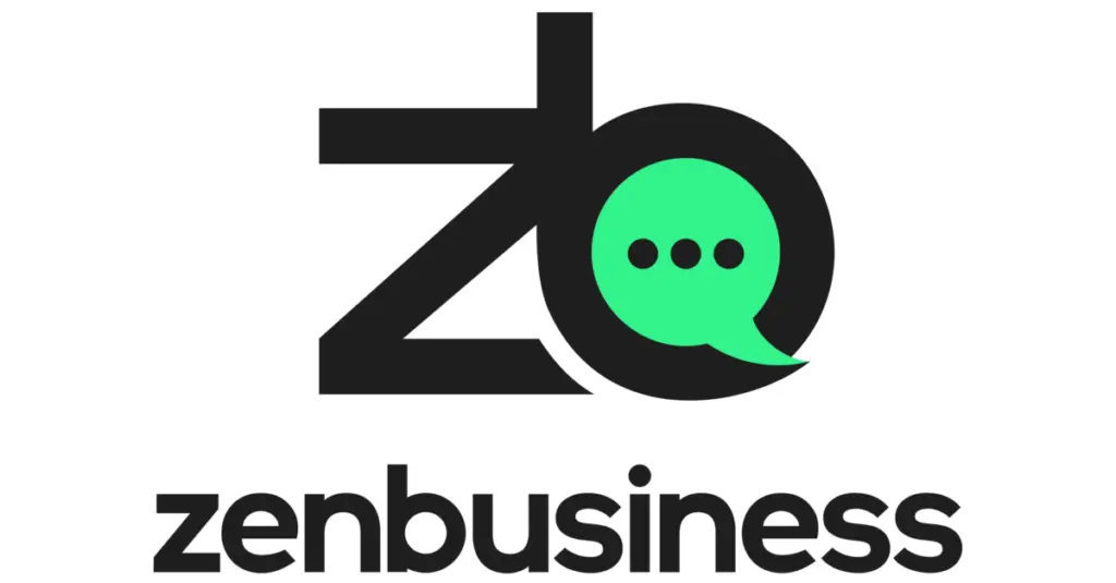 ZenBusiness logo with chat bubble design